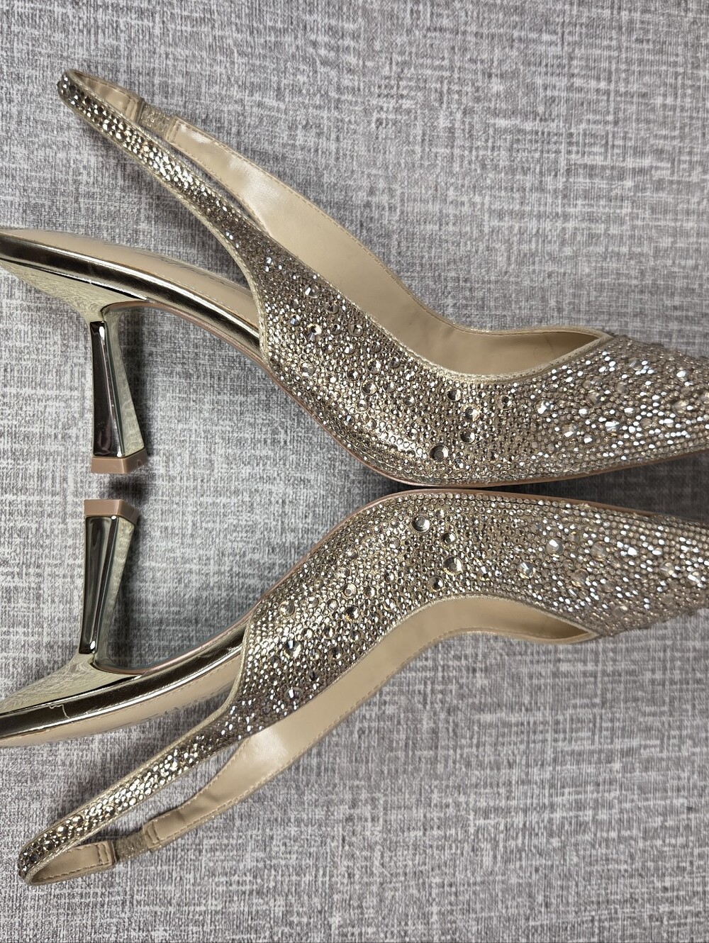 Betsey Johnson Clark Slingback Pumps Sparkle Gold Heels Women's Size 10   $120 - Picture 6 of 8